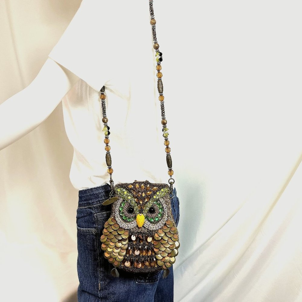 New with Tags Mary Frances 'Night Owl' Beaded Evening Bag